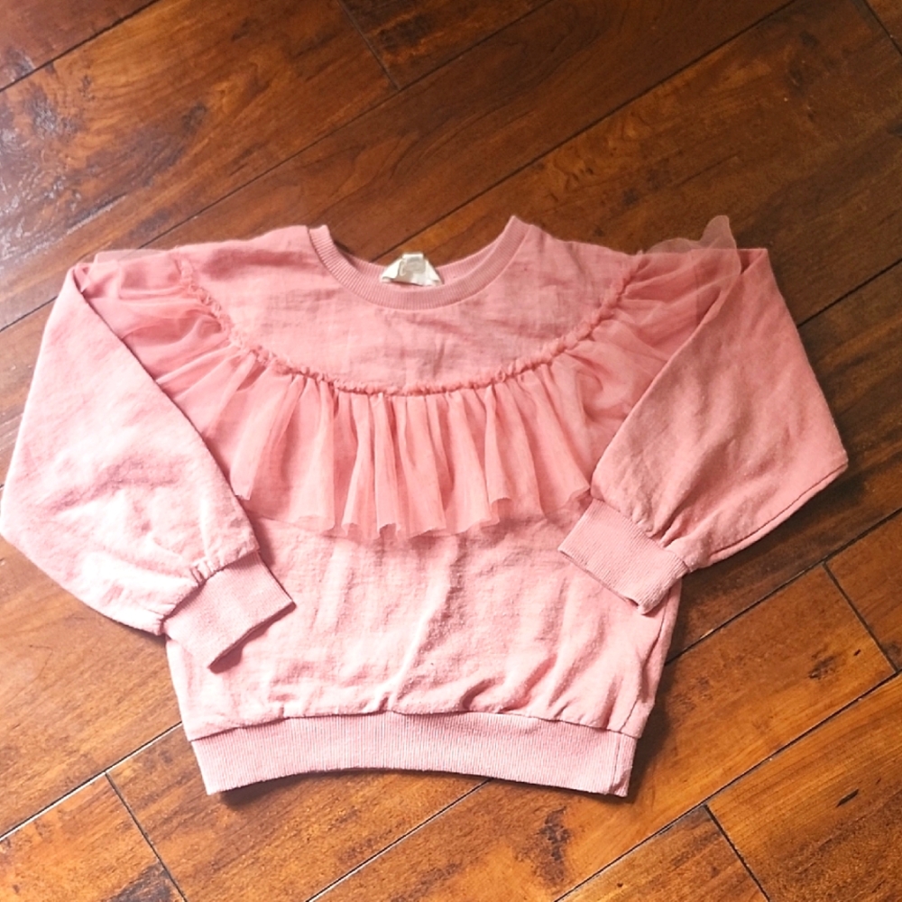 3/$15! Jessica Simpson Pink Ruffled Girls 4t Sweatshirt